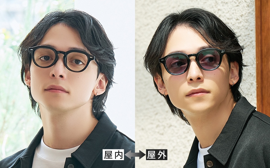 Zoffの調光サングラス 着用写真